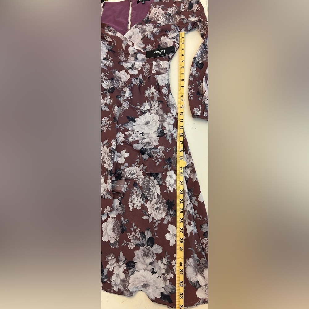 NWT Lulu's Lunette Dusty Purple Floral Midi Dress Size Small Coquette Romantic - Picture 13 of 13